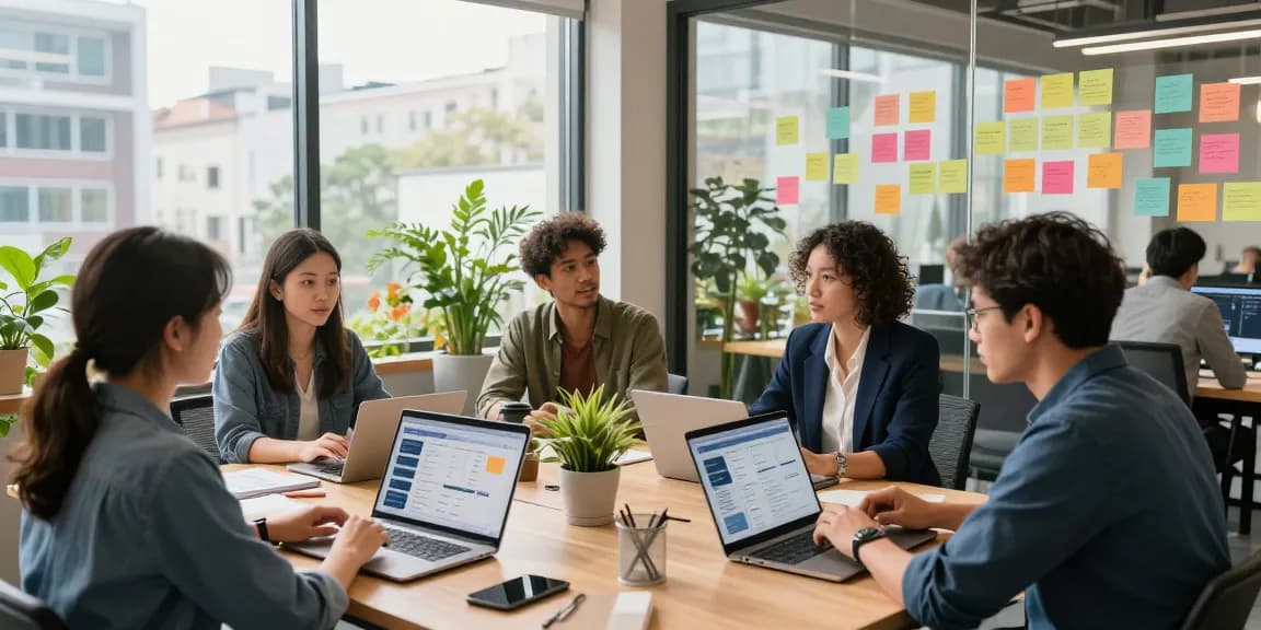 Local business discovery platform team collaboration in modern workspace.
