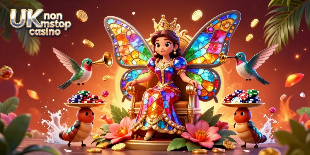 Engaging illustration for UK non gamstop casino showcasing vibrant characters and casino elements.