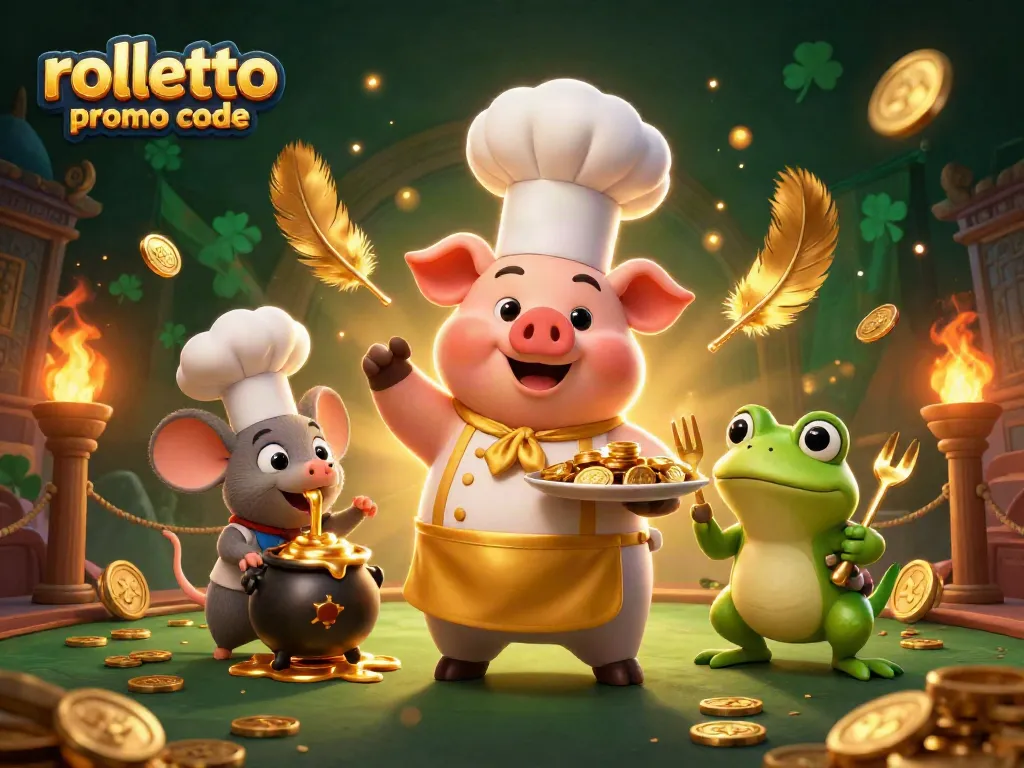 Unlock bonuses with the rolletto promo code in this vibrant casino-themed illustration.