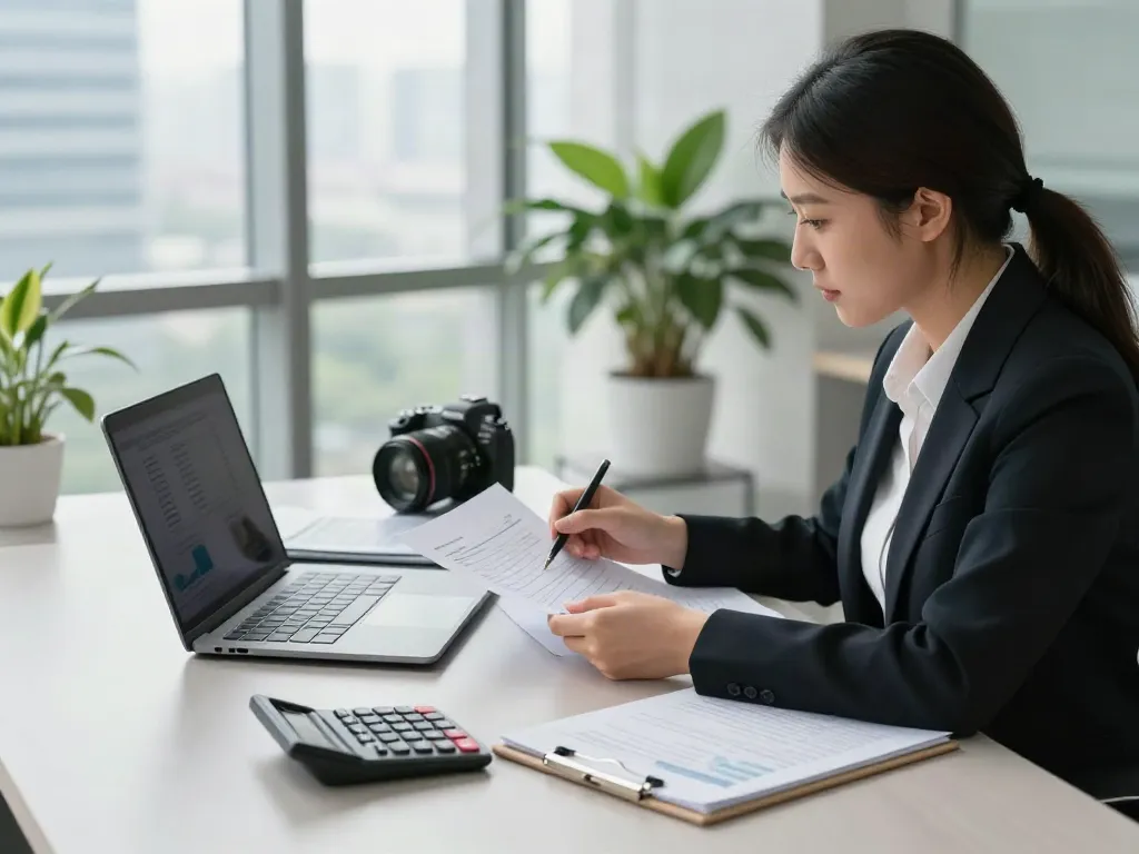 Check here for payment instructions in a bright finance office.