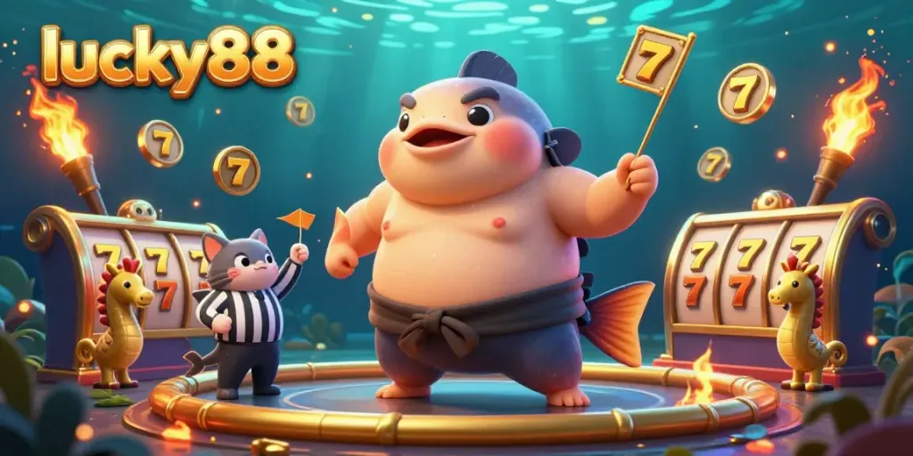 Experience exciting gameplay with lucky88 in this vibrant underwater casino scene full of action and thrill.