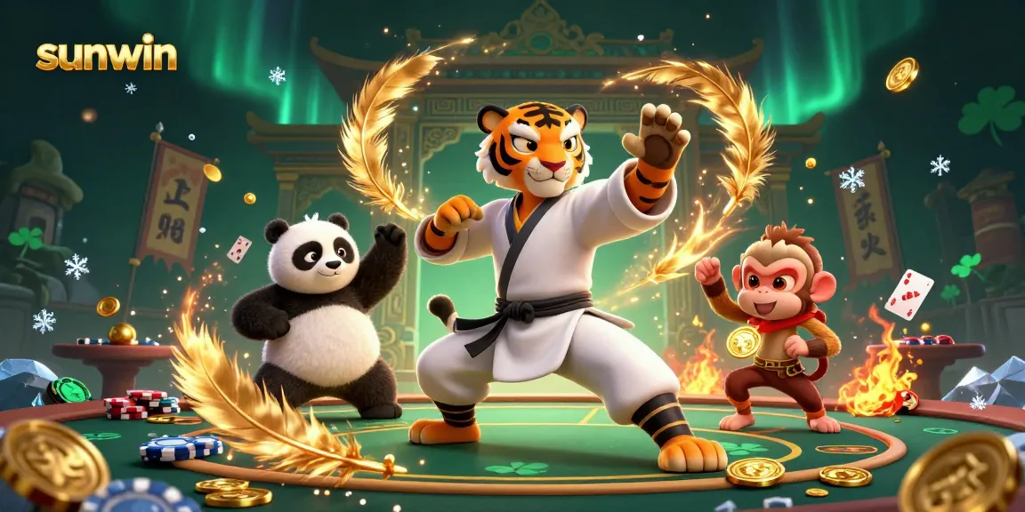 Experience the excitement of sunwin with dynamic casino elements and vibrant characters.